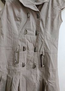 Khaki Double-Breasted Dress