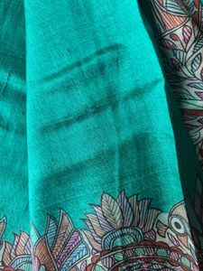 Pure silk madhubani printed saree