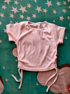 White Draw String Crop Top