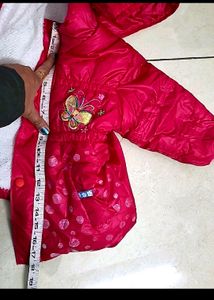 Red fluffy Kids Winter Jacket