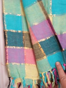 New Colorful Plaid Scarf with Fringe
