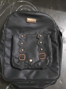 Black Floral Accent Backpack
