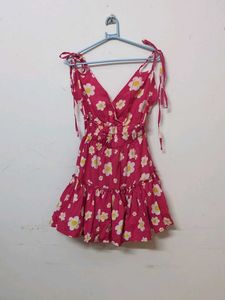 Pink Floral Mini Dress