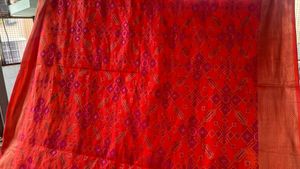 Beautiful Orange And Pink Saree