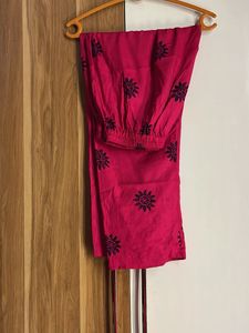 Purple Print Dress with Lace
