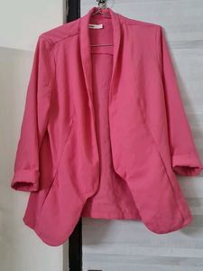 Pink Casual Blazer