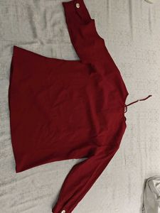 Red Long Sleeve Top