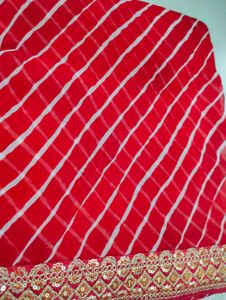 Red Leheriya Saree❤️