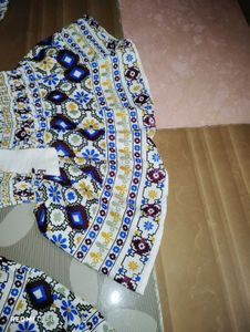 Boho Floral Print Top Stylish Peplum