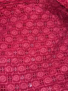 Maroon Embellished Kurta