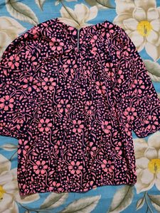 Navy Blue with Pink Floral Top