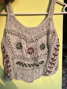 Embroidered Boho Tank Top