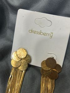 Dressberry Gold Tassel Earrings