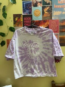 Purple Tie-Dye Coca-Cola Crop Top
