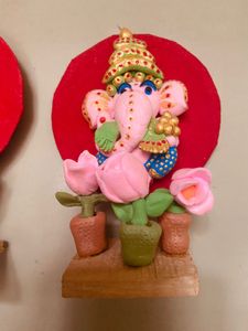 Brand New Ganesh Ji Magnet With Flowers