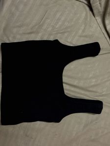 Black Sleeveless Crop Top