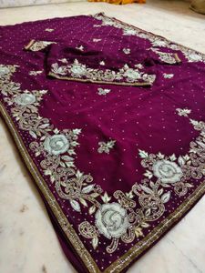 Purple Heavy 💜 Saree With Blouse ✨🔥🫰