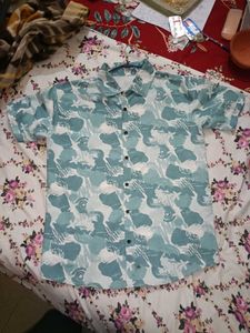 Abstract Print Button Down Shirt