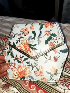 Floral Print Hexagon Clutch