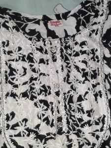 Black And White Kurta