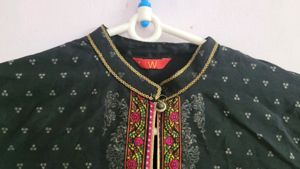 W Brand Black Gold Kurta. Size XS