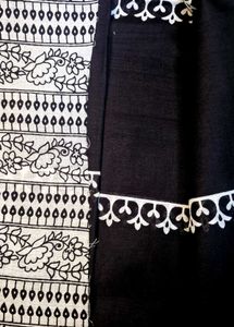 Black Pure Cotton Saree