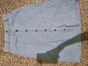 Front Open Button Stylish Skirt
