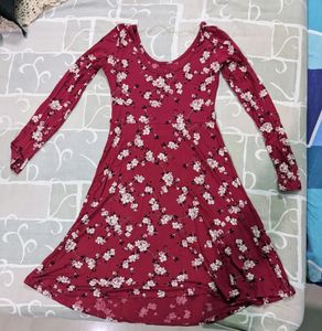 Max Maroon Skater Dress