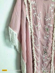 XXL size peach kaftan cord set