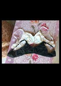 White And Black Bra Penty Set.Unused