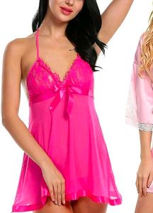 4 Set Black Sheer Babydoll Lingerie Night Dr