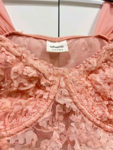 Pink Floral Lace Corset
