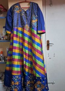 4xl Size Used Anarkali Silk  Kurti