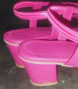 Pink Strappy Square Toe Sandals