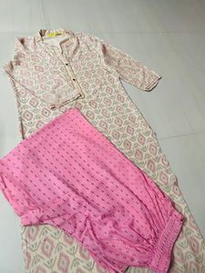 Collar Kurta Pant Set, Size-M
