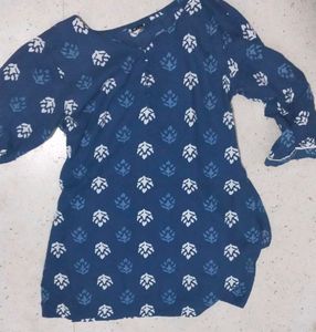 Blue Printed Short Kurti