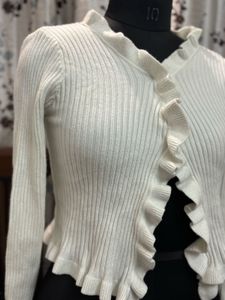 Ruffle Trim Cardigan