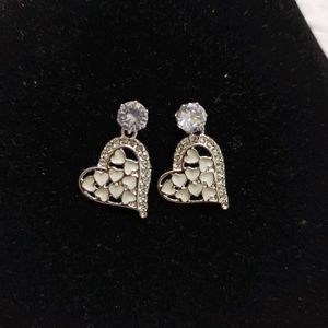 Cluster Heart Drop Earrings
