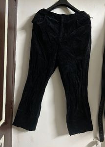 Velvet Flare Leg Trousers