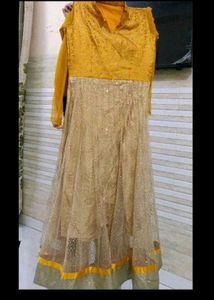 Mustard anarkali