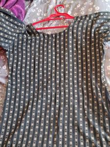 Striped Black Kurta XL size