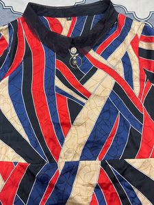multicolor satin top