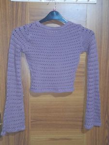 Purple Crochet Crop Top