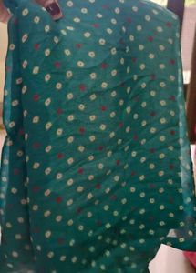 Green Cut Work Vintage Look Saree (New)