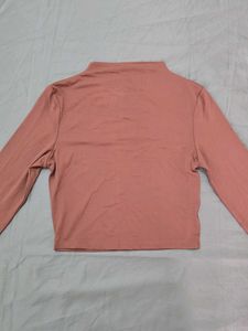Brown Long Sleeve Microfiber Top