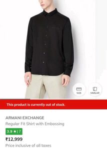 ARMANI EXCHANGE Mens Black Shirt