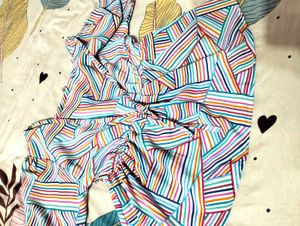 M Size Printed Crop Top