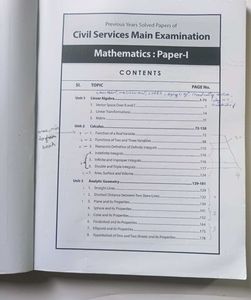 Civil Services Exam - Mathematics Paper I And ||