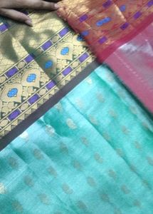 Green Saree with Paisley Design❤️