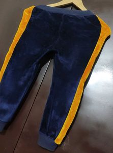 Navy Blue Velvet Winter Pajami For 3-4 Year Girl